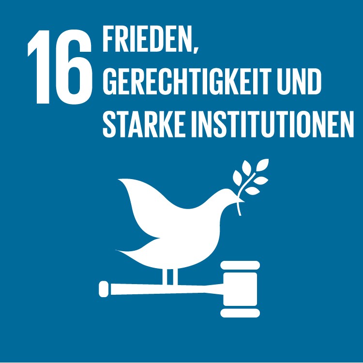 SDG 16 Frieden, Gerechtigkeit und starke Institutionen